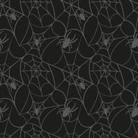 An Abstract Black Pattern Featuring Spiders and Leaves in a Stylish and Intricate Design vector