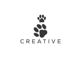 Minimal and professional paw logo design template vector