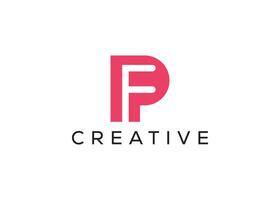 Minimal and professional letter P F logo design template vector
