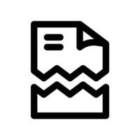 broken file icon. line icon for your website, mobile, presentation, and logo design. vector