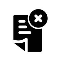 delete file icon. glyph icon for your website, mobile, presentation, and logo design. vector