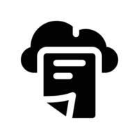 cloud file icon. glyph icon for your website, mobile, presentation, and logo design. vector