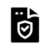 file protection icon. glyph icon for your website, mobile, presentation, and logo design. vector