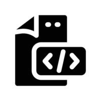file coding icon. glyph icon for your website, mobile, presentation, and logo design. vector
