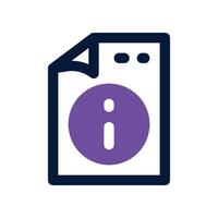 info file icon. dual tone icon for your website, mobile, presentation, and logo design. vector