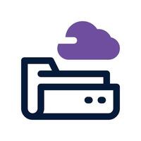 cloud folder icon. dual tone icon for your website, mobile, presentation, and logo design. vector
