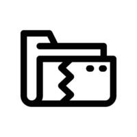 broken folder icon. line icon for your website, mobile, presentation, and logo design. vector