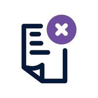 delete file icon. dual tone icon for your website, mobile, presentation, and logo design. vector
