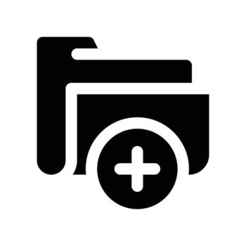 add folder icon. glyph icon for your website, mobile, presentation, and logo design. vector