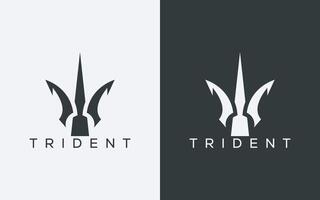 Minimalist trident logo. Modern abstract trident logo vector