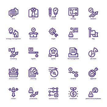 Strategy Management icon pack for your website, mobile, presentation, and logo design. Strategy Management icon basic line gradient design. graphics illustration and editable stroke. vector