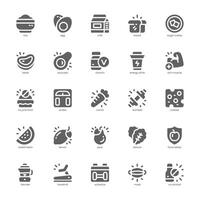 Health and Nutrition icon pack for your website, mobile, presentation, and logo design. Health and Nutrition icon glyph design. graphics illustration and editable stroke. vector
