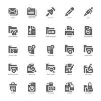 Document Archive icon pack for your website, mobile, presentation, and logo design. Document Archive icon glyph design. graphics illustration and editable stroke. vector