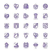 Health and Nutrition icon pack for your website, mobile, presentation, and logo design. Health and Nutrition icon basic line gradient design. graphics illustration and editable stroke. vector