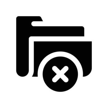 delete folder icon. glyph icon for your website, mobile, presentation, and logo design. vector