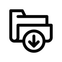 download folder icon. line icon for your website, mobile, presentation, and logo design. vector