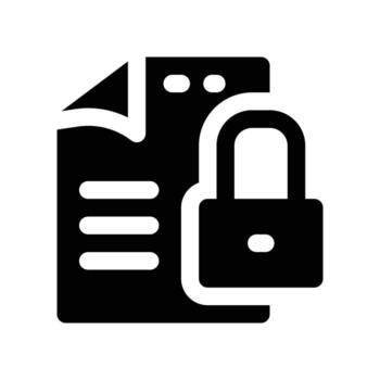 lock file icon. glyph icon for your website, mobile, presentation, and logo design. vector