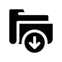 download folder icon. glyph icon for your website, mobile, presentation, and logo design. vector