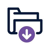 download folder icon. dual tone icon for your website, mobile, presentation, and logo design. vector