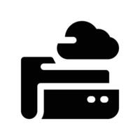 cloud folder icon. glyph icon for your website, mobile, presentation, and logo design. vector