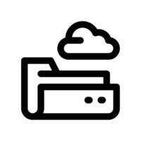 cloud folder icon. line icon for your website, mobile, presentation, and logo design. vector