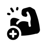 arm muscle icon. glyph icon for your website, mobile, presentation, and logo design. vector