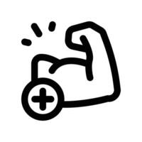 arm muscle icon. line icon for your website, mobile, presentation, and logo design. vector