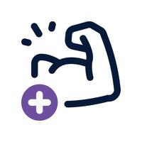 arm muscle icon. dual tone icon for your website, mobile, presentation, and logo design. vector