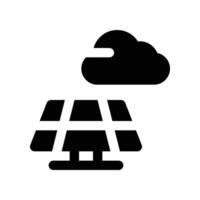 solar panel cloud icon. glyph icon for your website, mobile, presentation, and logo design. vector