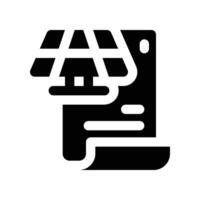 solar panel contract icon. glyph icon for your website, mobile, presentation, and logo design. vector