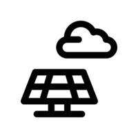 solar panel cloud icon. line icon for your website, mobile, presentation, and logo design. vector