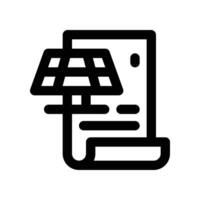solar panel contract icon. line icon for your website, mobile, presentation, and logo design. vector