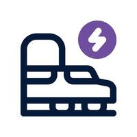 electric train icon. dual tone icon for your website, mobile, presentation, and logo design. vector
