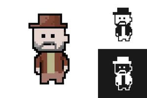 Pixel art characters set collection. 8-bit sprite. Game development, mobile app. Isolated illustration. vector