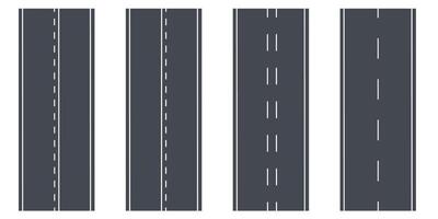 Asphalt roads template set element. Highway or roadway background. illustration vector