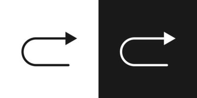 Redo arrow line. Left turn direction symbol. Navigation pointer sign. vector