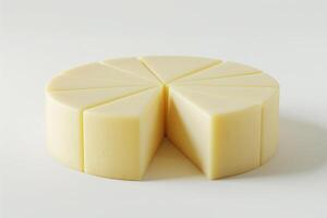 Hyper realistic round block of cheese photo