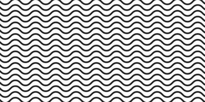 Regular black and white, wavy line pattern graphic design element background. vector