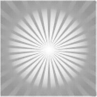 Halftone monochrome rays background. Abstract dotted pattern on white. Modern grunge design illustration. vector
