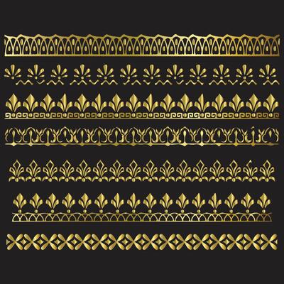 Golden color Book Side Corner Patterns Black