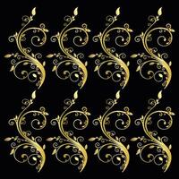 Golden brown floral template, Motif Pattern, painted gold pattern, vector