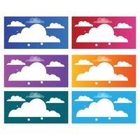 Cartoon cloud set. Blue sky with white clouds vector
