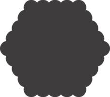 Scallop edge frame. Hexagon shape with lace pattern. Frill cute box. Geometric wavy sticker and squiggle vintage label png