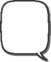 Pixel speech bubble for game design and chart. Retro chat box for dialog comment and messages. Conversation balloon shape. 8 bit cartoon element png