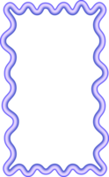 Wavy border frame. Squiggle edge rectangle. Neon color scallop shape. Retro groovy aesthetic element. Trendy 90s design for poster and invitation png