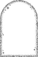 Magic stars element with sparks and celestial frame. Shape with glitter. Bohemian mystic arch with glowing starburst. Decorative abstract door. png