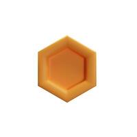 3d render hexagon cell honeycomb. Textures gold mosaic with no bee honey. Nature yellow comb with nectar. illustration in cartoon style. Abstract shape with syrup. Eco sweet product wax vector