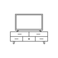 television stand icon. Element of furniture for mobile concept and web apps. Thin line icon for website design and development, app development. Premium icon on white background vector