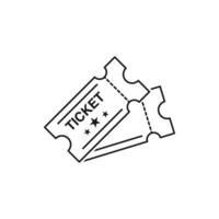 Ticket line icon illustration isolated for graphic and web design. vector