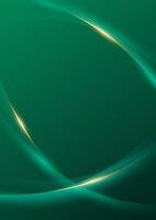 green abstract background design with elegant golden elements illustration vector